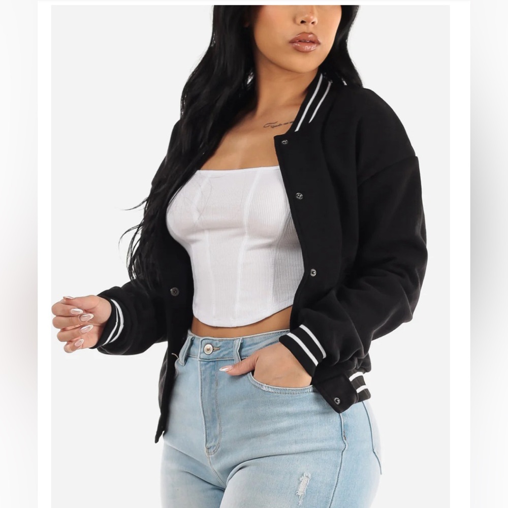 New Black Bomber Jacket